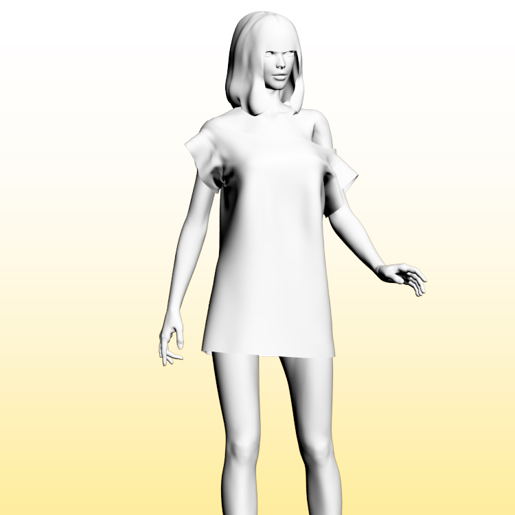 3D Модел на анимационно момиче Жена